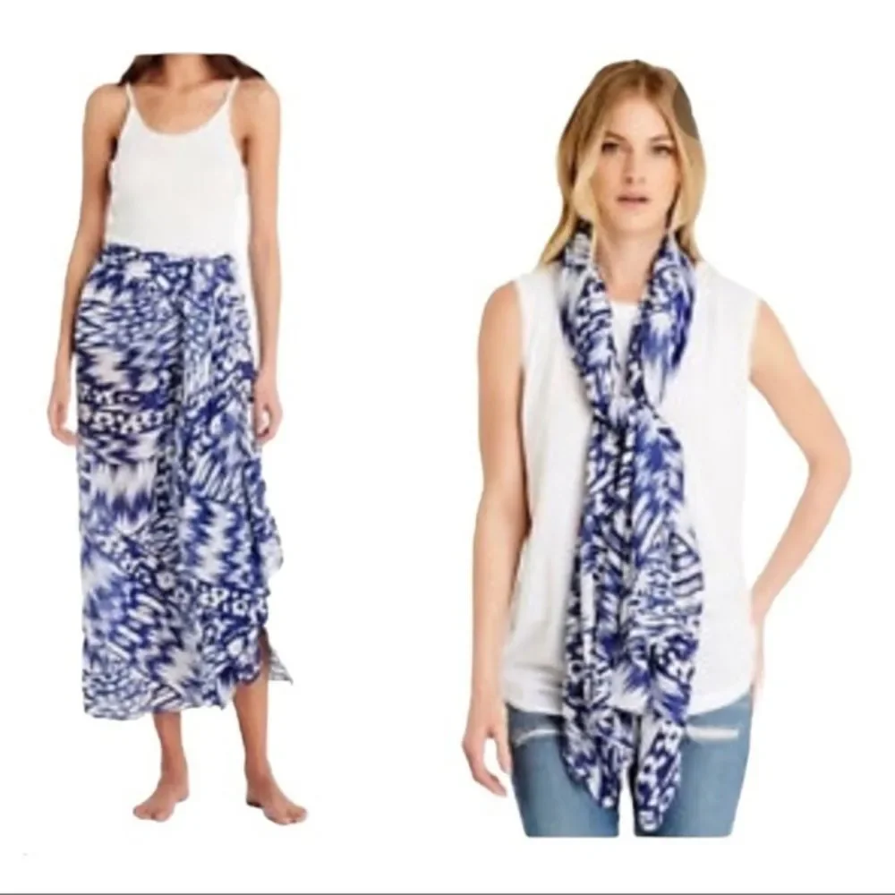 Michael Brushes Batwing‎ Ruana Coverup & Scarf